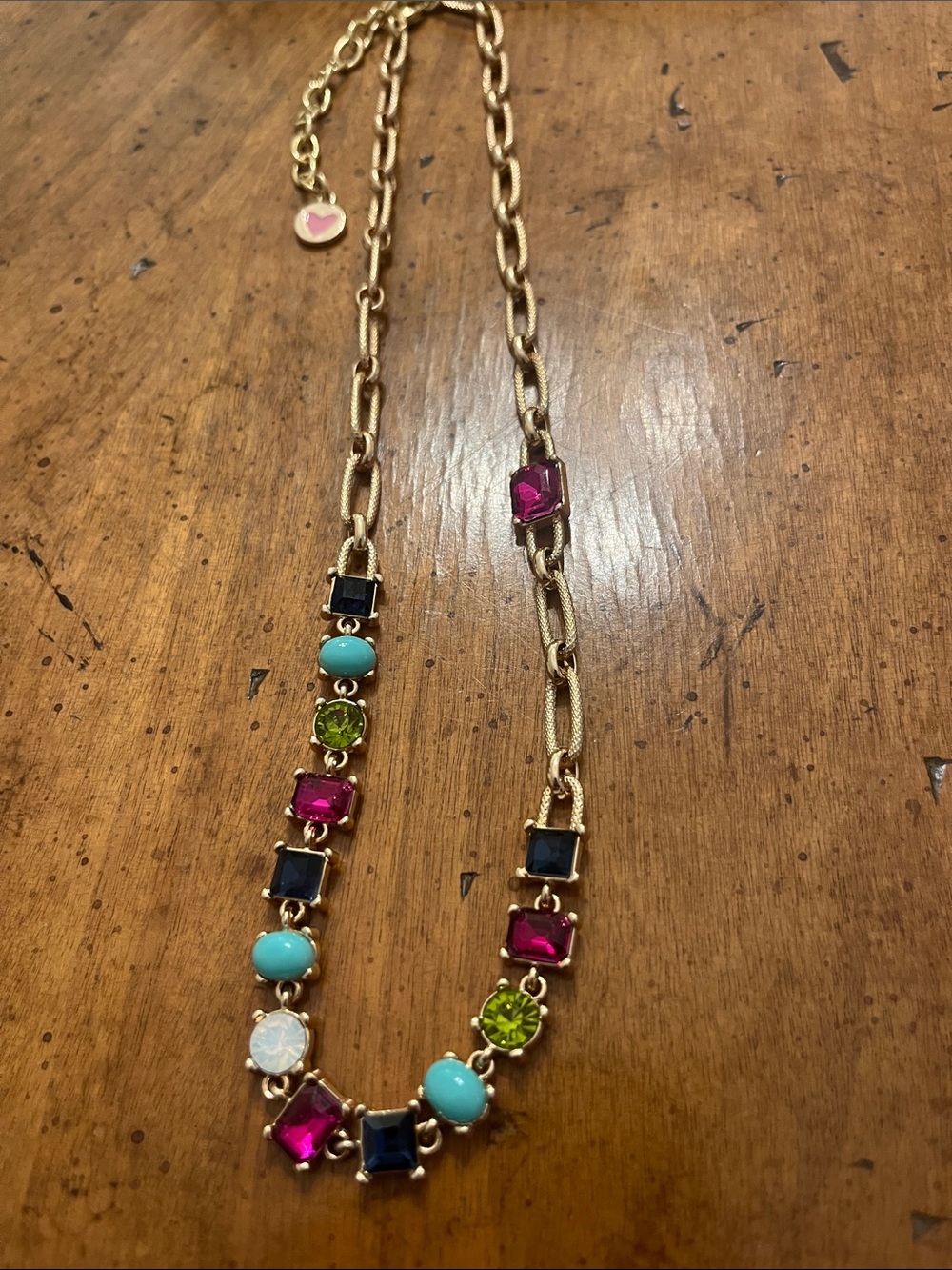RJ Graziano Multicolor Acrylic Rhinestone Gold Tone Adjustable Chain Necklace